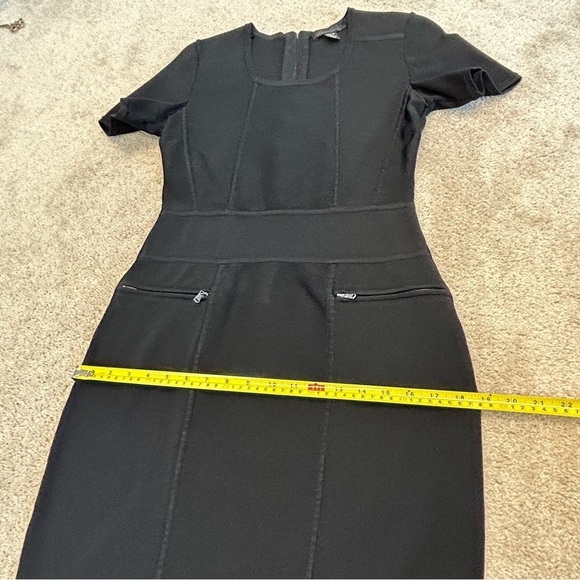 KENNETH Cole black short sleeve bodycon bandage dress Sz M - Picture 12 of 13